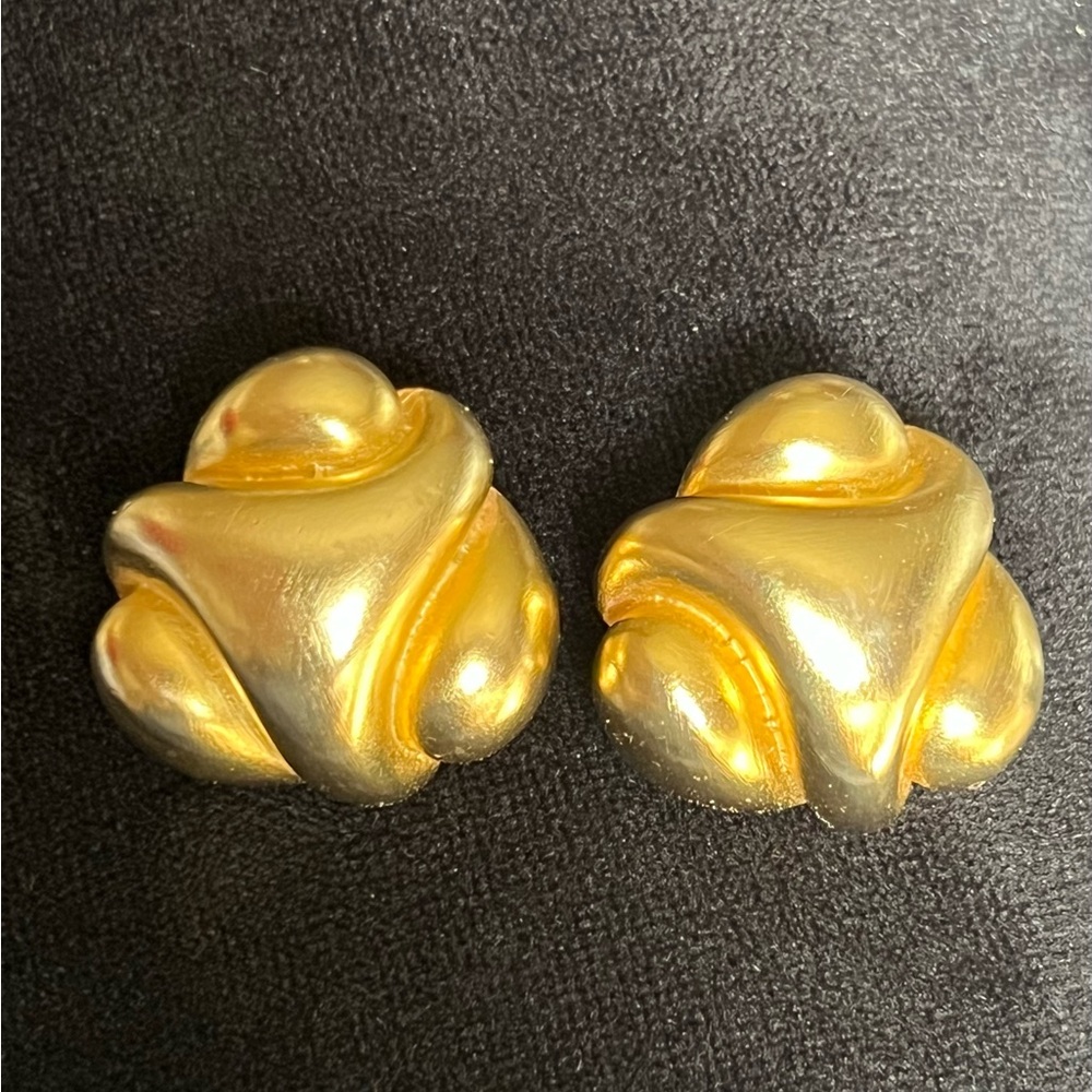 Vintage Kjl Kenneth Jay Lane Gold Tone Modernist … - image 1